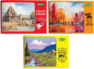 SUNDARAM Drawing Book Collection | D-3, D-7 & D-4 | 36 Page Each | Pack of 12 Each Sketch Pad(36 Sheets, Pack of 36)