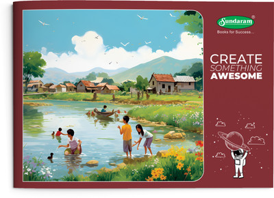 SUNDARAM 4A Jumbo Drawing Book -Brown | 36 Pages | 37 x 27 Cm | Softbound Cover Sketch Pad(36 Sheets, Pack of 24)