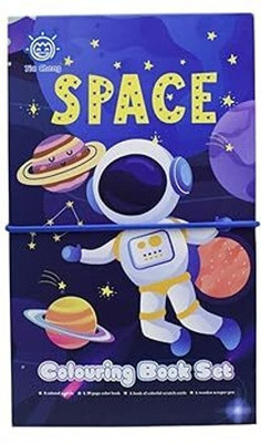 Ludrok Colouring and Scratch Book with 8 Colour Pencils Sketch Pad(30 Sheets)