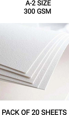 R K SALES R K Paper Acid Free, Cold Pressed Surface, A-2 300 GSM, Pack of 20 Sheets Sketch Pad(20 Sheets)