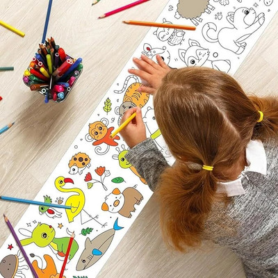 ZIVINI Drawing Paper Roll for Kids, 300 x 30 cm, Sticky DIY Drawing Paper Rolls Sketch Pad(1 Sheets)