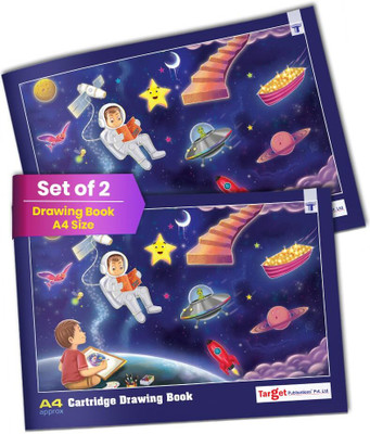 Target Publications A4 Drawing Books | 34 Cartridge Blank Pages| Sketch Book| Drawing Copy| Set of 2 Sketch Pad(68 Sheets, Pack of 2)