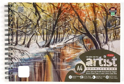ANUPAM Artist Drawing Book A4 100 Perforated Pages 130GSM Acid Free Sketch Pad(100 Sheets)