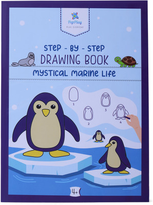 PepPlay Step by Step Drawing Book Mystical Marine Life Gift for Kids, (4 to 10 Years) Sketch Pad(42 Sheets)