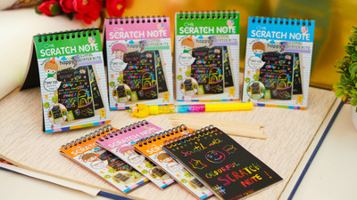 Hecton Scratch book Drawing Painting Sketching Rainbow Multicolor Book (pack of 8) Sketch Pad(10 Sheets, Pack of 8)