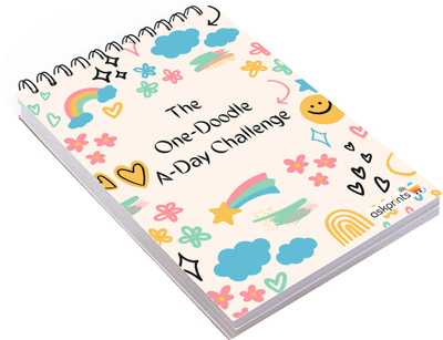 Askprints 50 Sheet A5 Sketchbook - 5.8 x 8.3 Inch | One Doodle A Day Challenge Sketch Pad(50 Sheets)