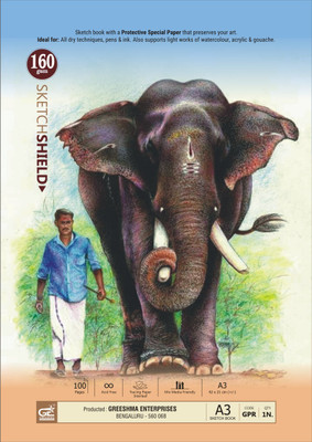 Greeshma A3 Artist Drawing Book - 100 Pages wiro Bound Sketch Pad(50 Sheets)