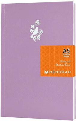 MENORAH A5 Artists CASSATA Sketchbook – 140 GSM -(116 Pages) - Hard Case Bound-Portrait Sketch Pad(58 Sheets)