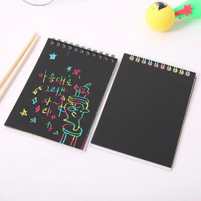 Mytoykid Drawing Colouring Book Black Scratch Paper Note. Kids Return Gift. Sketch Pad(9 Sheets, Pack of 4)