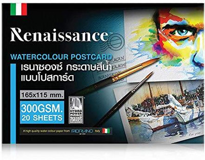 Renaissance Postcard Watercolour Pad 300 GSM 20 Sheet Sketch Pad(20 Sheets)