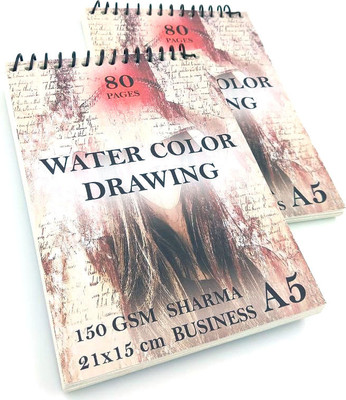 PerDay Artist Sketchbook A5 for Drawing and Painting 150 GSM, Size 21x15 cm Sketch Pad(40 Sheets, Pack of 2)