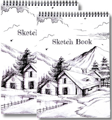 OFIXO A5 Sketchbook 50 Sheet -5.8 x 8.3 Inch 140 GSM| Top Spiral-Bound - Pack-2 Sketch Pad(50 Sheets, Pack of 2)