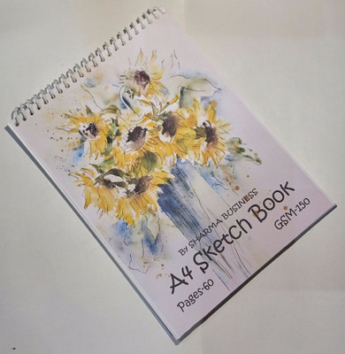 SHARMA BUSINESS Artist Sketch Book Wiro Spiral Bound A4 Size 30 Sheets, 150 GSM Size Sketch Pad(30 Sheets)