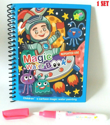 ZURU BUNCH Water Coloring Book Reusable Painting Cartoon Animal Coloring Book Mess Drawing Sketch Pad(4 Sheets)
