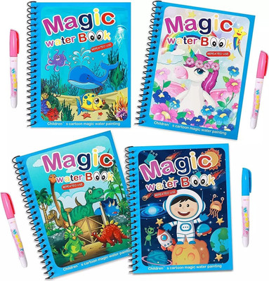 JellyPops Water Magic Book (Set of 4 Books)Water Quick Dry Book, Water Coloring Book