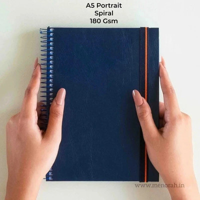 MENORAH A5 - Portrait Artist Sketchbook -Metal Spiral Bound-Completely Handmade Sketch Pad(50 Sheets)