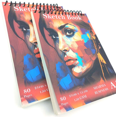 Redge A5 (21x15 cm) Sketch Book For Kids & Artists HQ Quality For Drawing & Sketching Sketch Pad(40 Sheets, Pack of 2)