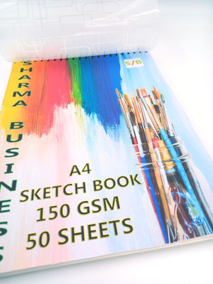 KRASHTIC Sketch Book 8x11 inch Pack of 1,50 Sheets Acid Free Drawing Paper For Children Sketch Pad(50 Sheets)