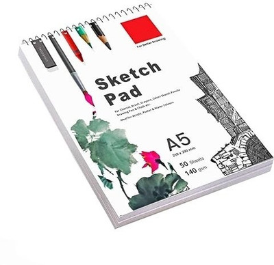 Freedy 50 Sheet A5 Sketchbook Pack of 1-5.8 x 8.3 Inch 140 GSM Sketch Pad(50 Sheets, Pack of 2)
