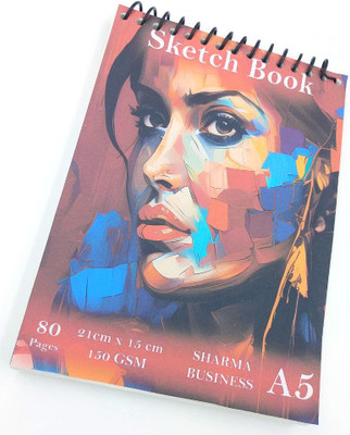 SHARMA BUSINESS A5 Sketch Book Soft Cover Sketch Book For Kids 150 GSM Paper Sketch Pad(40 Sheets)