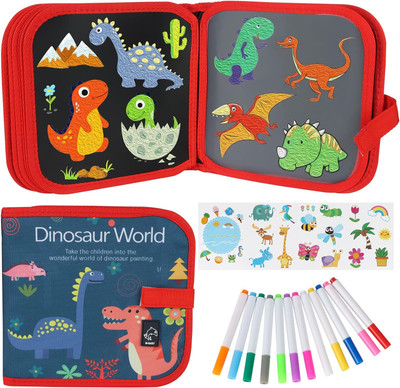 Quickfit Reusable Drawing Pads with 12 Watercolor Pens & 2 Wet Wipe for Sketch Pad Sketch Pad(14 Sheets)