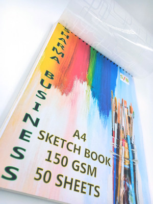 KRASHTIC Spiral SketchBook A4 Size 100 Pages Use With Pencil,Watercolor & Other Set 1 Sketch Pad(50 Sheets)
