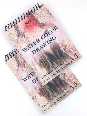 KRASHTIC REDGE Sketchbook Set Top Spiral Bound Sketch Pad 2 Pack 80 Pages 150 gsm Paper Sketch Pad(40 Sheets, Pack of 2)