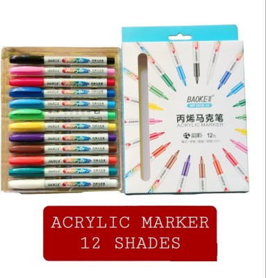RD Zoom Enterprises Acrylic Paint Marker Pens Water Based Paint Pen For Rock Painting,Canvas,Photo Album Nib Sketch Pen(Multicolor)