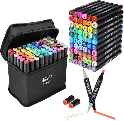 Akvanar Marker Pen 60 PCS Markers Drawing pen set Nib Sketch Pen(Multicolor)