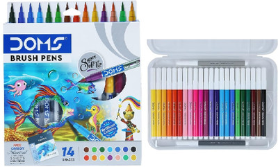 DOMS Brush Smooth Nib Nib Sketch Pen(Multicolor)