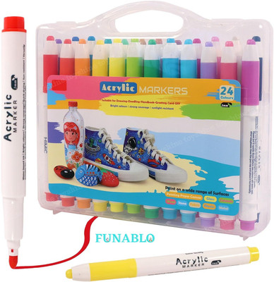 FUNABLO Sketch pen smooth nib Nib Sketch Pen  with Washable Ink(Multicolor)