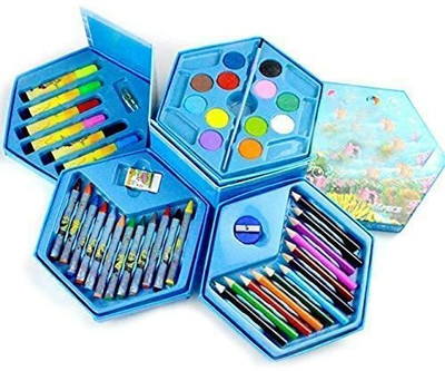 ASKCREW 46 pcs Colour Set- Crayons & Water Colours (Multicolor)