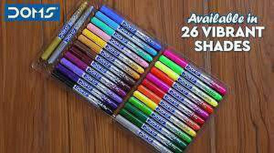 DOMS Brush pen Brush Nib Sketch Pens(Set of 26, 26 Shades)