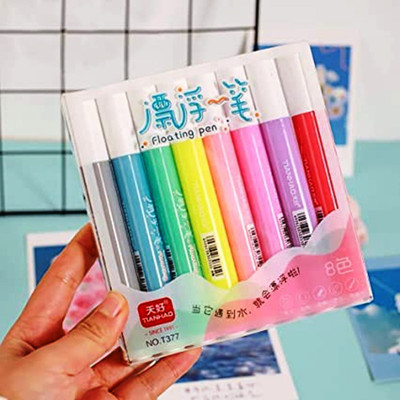 PriWa water based floating pen smooth nib Nib Sketch Pens  with Washable Ink(Set of 8, Multicolor)