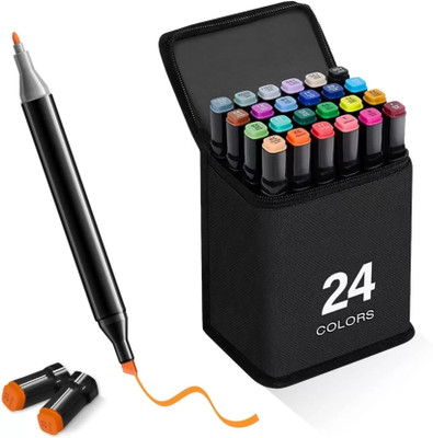 URBANHUDA Marker Pen 24 PCS Markers Drawing pen set Nib Nib Sketch Pens(Set of 24, Multicolor)
