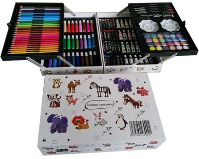 MARVELRY Painting Box 145 Pieces | Art Painting Box for Kids & Adults SUPER NIB Nib Sketch Pen(Multicolor)
