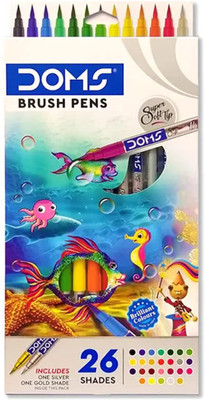 DOMS Brush Pens Exact Nib Sketch Pen(Multicolor)