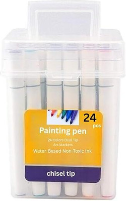 ZAEGO Sketching Drawing Painting COLOUR MARKER PEN 24 Nib Sketch Pens(Set of 24, Multicolor)