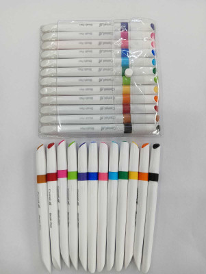 Jain Associates Brush Pen Superfine Nib Sketch Pen  with Washable Ink(Multicolor)