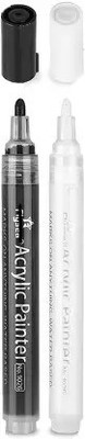URBAN BOX Marker Black and White- Set of 2 fine Nib Sketch Pen(Black & White)