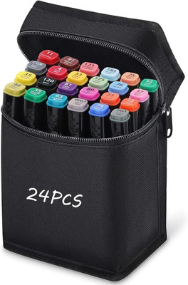 PRAJYA Marker Pen 24 PCS Markers Drawing pen set Nib Sketch Pens(Set of 24, Multicolor)