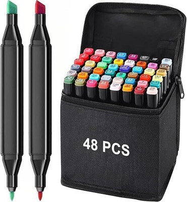 GETZET Dual Tip Art Markers-48 48 Sketch Pens Nib Sketch Pen(Multicolor)