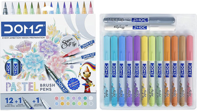 DOMS Pastel Brush Nib Sketch Pen(Multicolor)