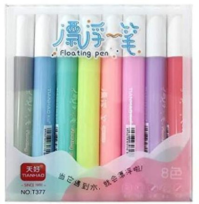 B inik 8 Pcs Neon Color Water Based Ink Floating Pens/ Magical Painting Making Superfine Nib Sketch Pens  with Washable Ink(Set of 8, Multicolor)