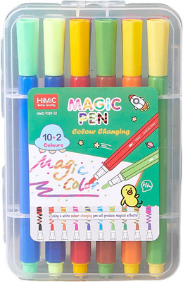 WHITE POPCORN Magic Colors Pen Set – 12 Pcs, Colour Changing Sketch Pens Nib Sketch Pen(Multicolor)