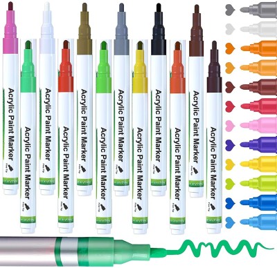 SuperToy Acrylix-Pen Acrylic Paint Mrkers Nib Sketch Pen(Multicolor)