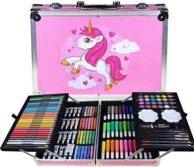 Buy more 145 pcs Professional Deluxe Art Set Drawing Kit with Coloured pencils Markers Good quality Nib Sketch Pen(Multicolor)