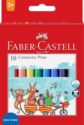 BRATYA 10 CONNECTOR PENS FIBER TIP COLOUR MARKER Nib Sketch Pens  with Washable Ink(Set of 10, Multicolor)
