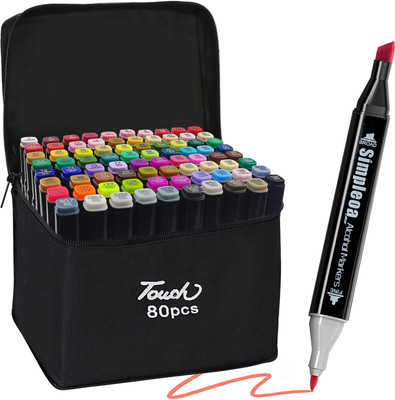 JANCOM Classic Dual Tip Marker Pen Nib Sketch Pens(Set of 80, Multicolor)