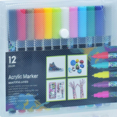 Brown Leaf 12Pcs Fine Nib Sketch Pens(Set of 12, Multicolor)